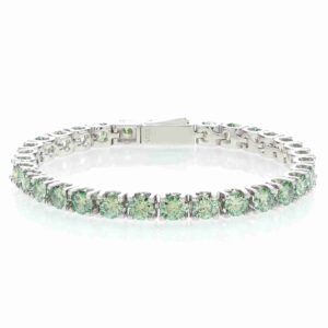 4mm Green Moissanite Pavé Tennis Bracelet by MyJewelPark