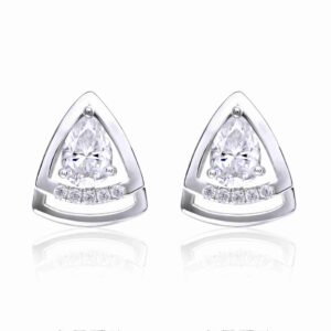 Triangle Frame Pear Lab Diamond Stud Earrings