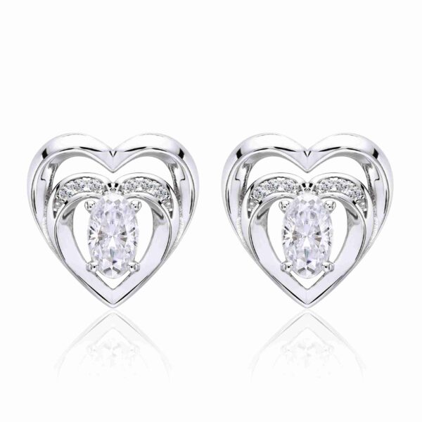 Double Heart Moissanite Earring