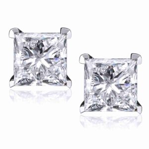 Simple 0.5 ct princess stud earrings